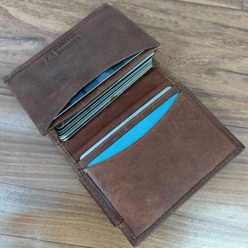 Hunter Leather Bifold Magnetic Money Clip Wallet, Slim Wallet
